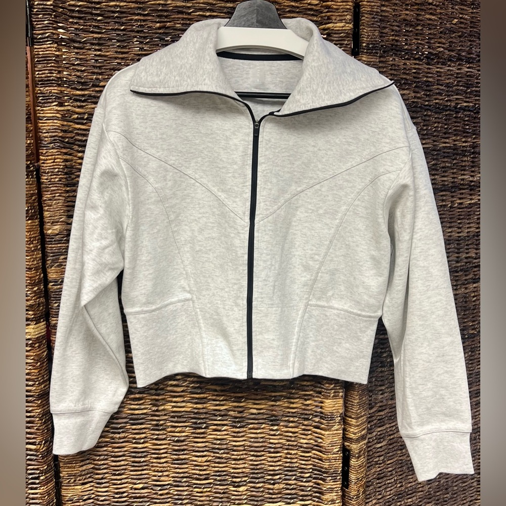 Vively- Women's Light Heather Gray‎ Zip-Up Jacket, Size: Small